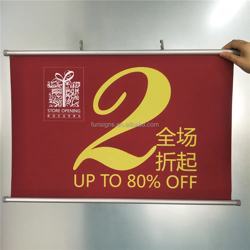 Custom Print Advertising Vinyl Banner, Outdoor Indoor Ceiling Hanging Poster Banner