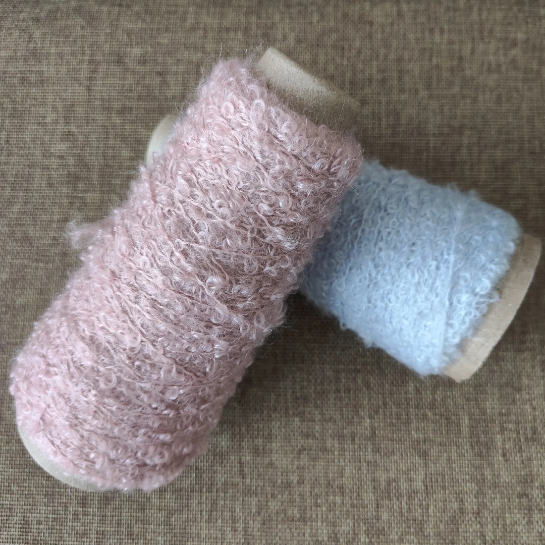 Lotus Yarns Wholesale Price  125m/50g  100%kid mohair Boucle Colored Hand Knitting Wool Cone Soft Yarn For Sweater Coat Shawl