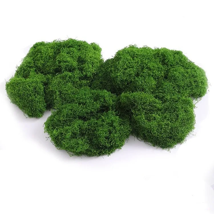 Diy Natural Art Green Sheets For Showing Preserved Pole Moss Ball Dried Real Flat Fake Grass Artificial Forest Moss Grass Wall