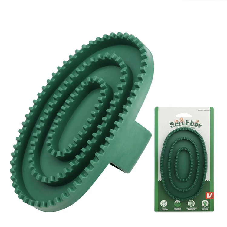 Wholesale Custom Logo Pet Brush Soothing Massage Silicone Rubber Horse Curry Comb