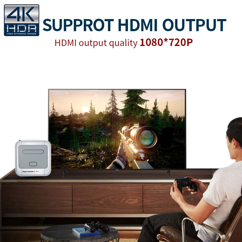 Портативный 64G Super Console X Pro встроенный 33000 + видео геймпад Беспроводная Ретро игровая