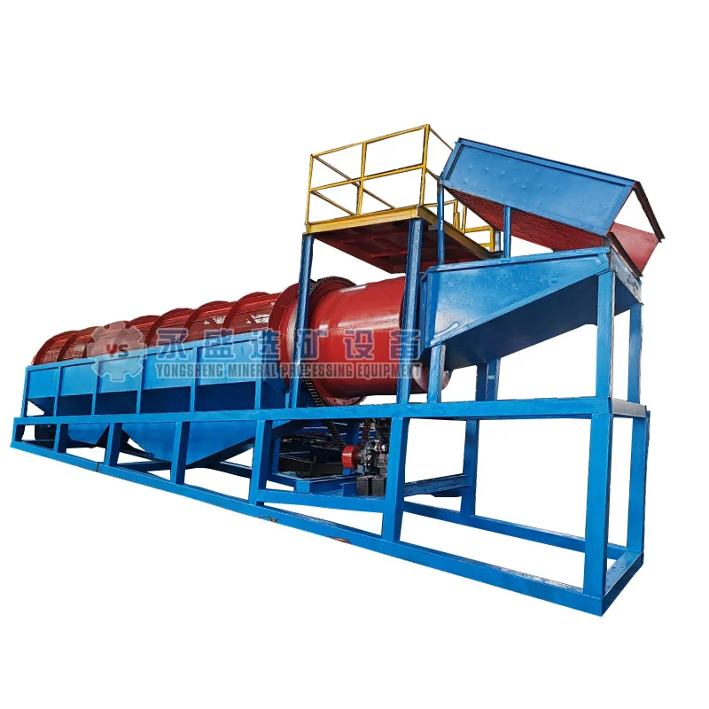 1800*9000 mm Alluvial Gold Mining Equipment Trommel Screen Washing Plant Placer Gold Trommel Separator