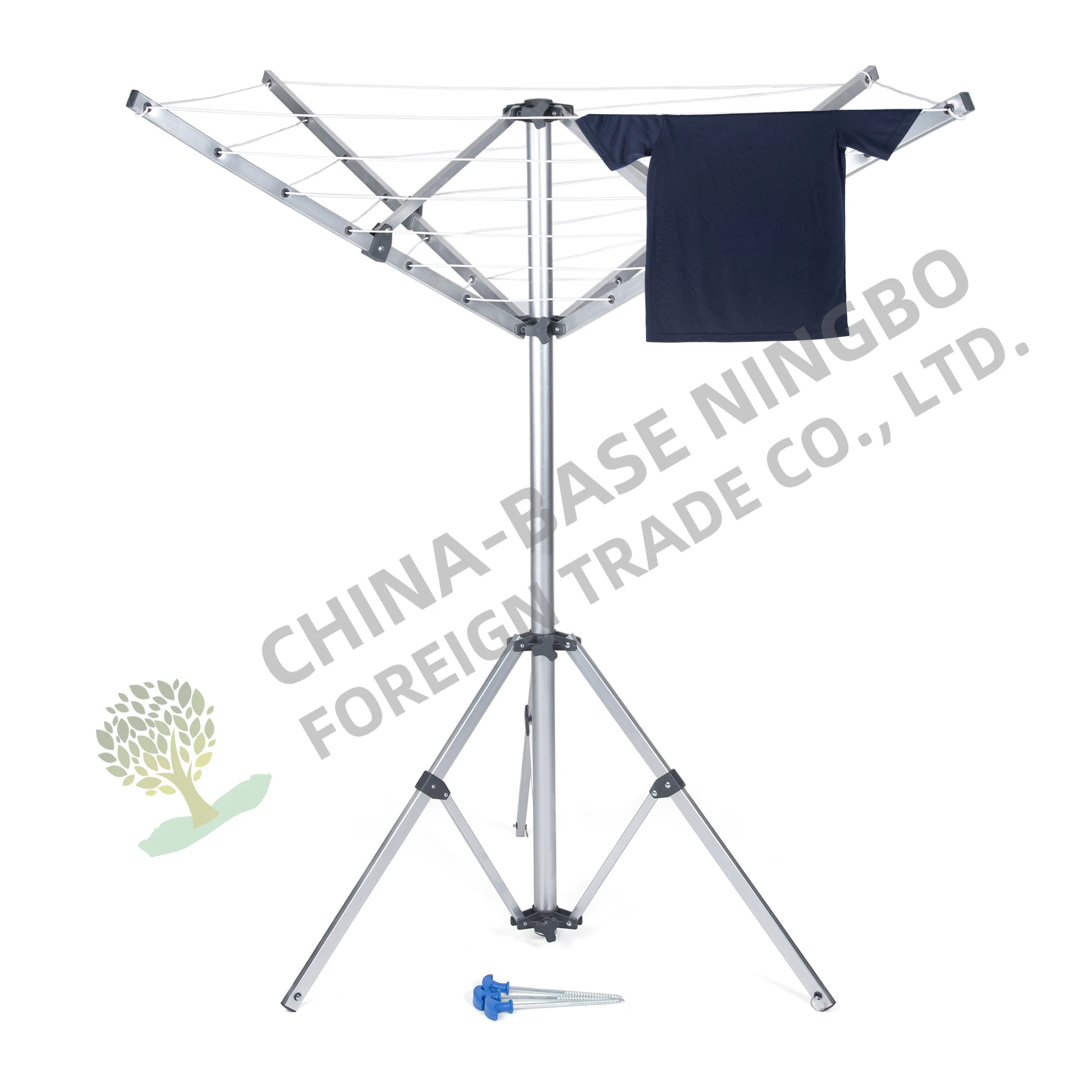 4 arm 3 feet 16meters drying line Rotary Clothes Hanging Rack  Dryer Airer Folding Umbrella FreeStanding for Outdoor Garden
