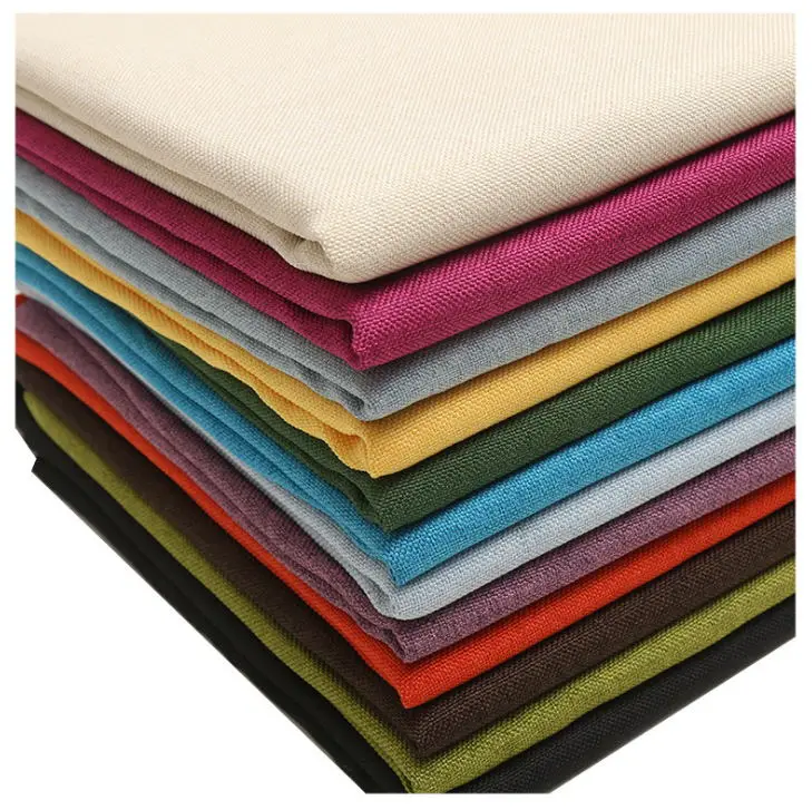 Оптовая продажа, секционная ткань из 2021 100% полиэстера для дивана, ткань льняного типа