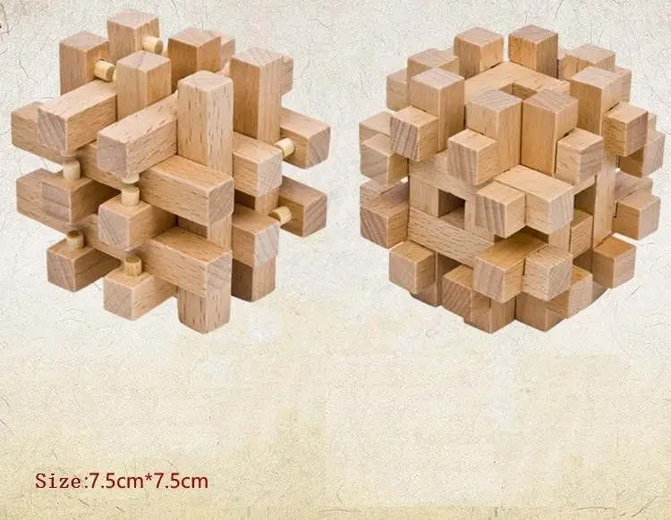 Wooden magic cube puzzle Wholesale High quality Beech Wooden Adult Children Unlock Toy Cube Educational Puzzle Game