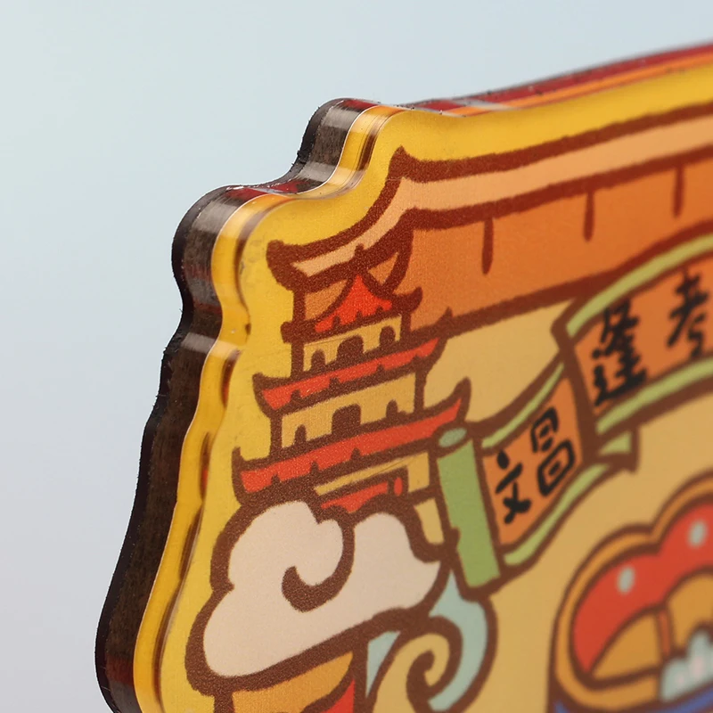 Wholesale customized printing display personalized epoxy resin transparent promotion frame magnet acrylic 3D refrigerator magnet