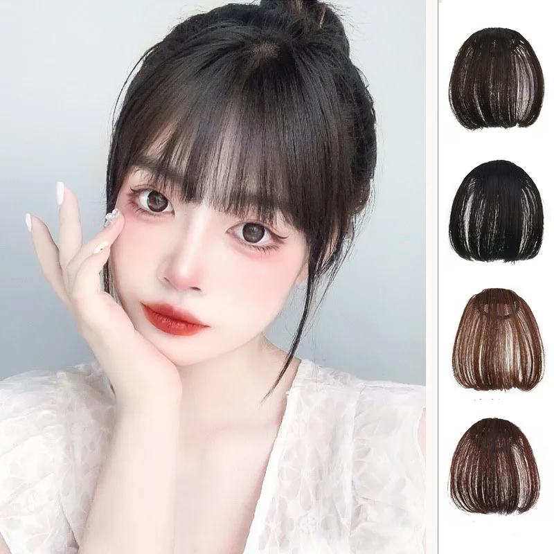 One Piece Wig With Bangs Seamless Hair Bangs Temple Hair Accessories Wedding