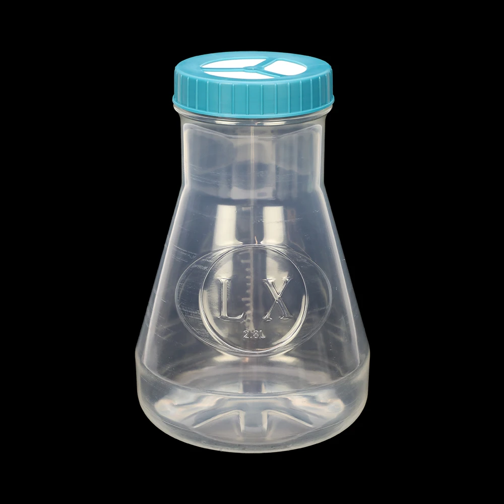 Пластиковая колба с винтовой головкой PETG PC, коническая колба 125, 250, 500, 1000 мл, колба для встряхивания Erlenmeyer для химической лаборатории