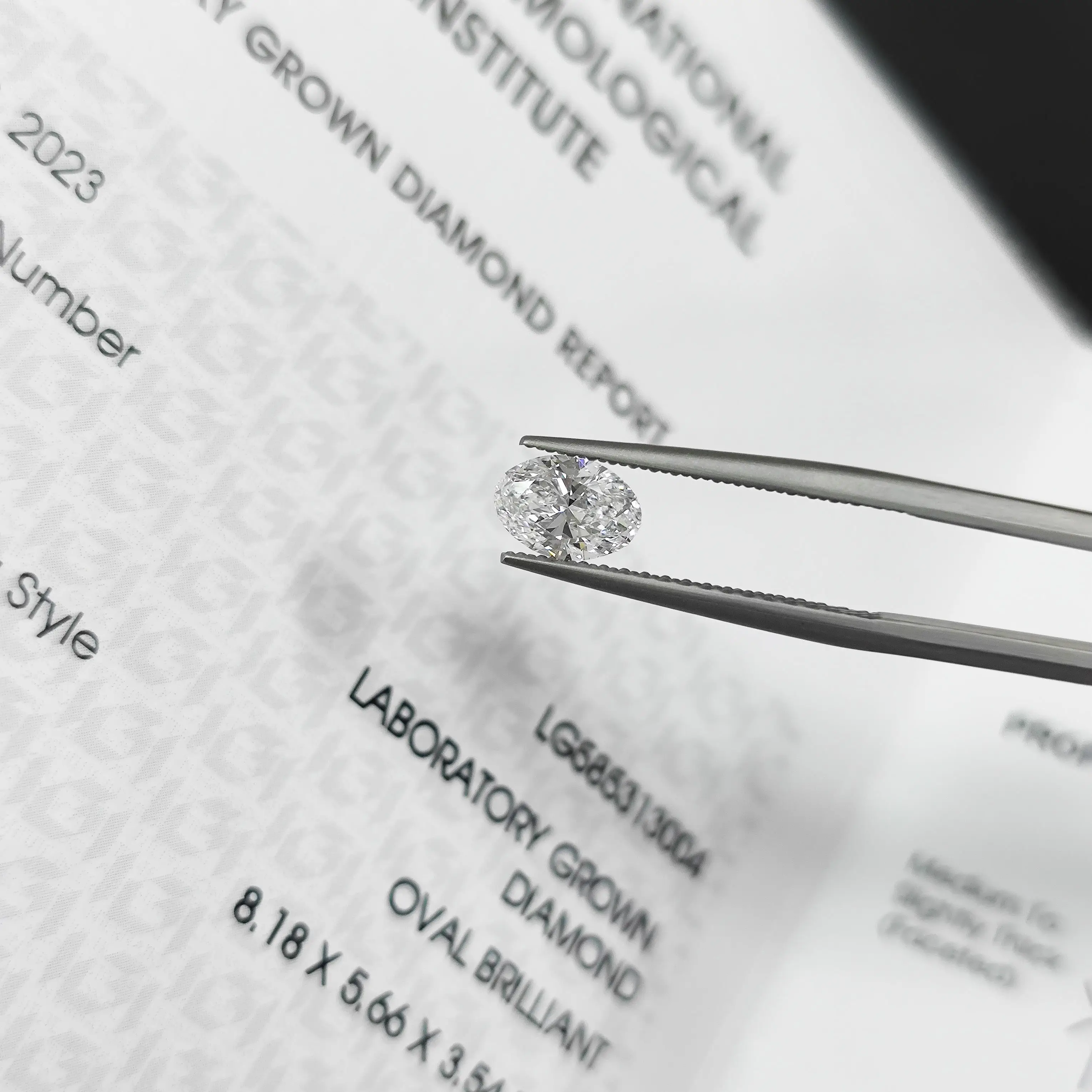 Abiding Great Price IGI Certificate E F Color VS1 VS2 Oval Cut CVD HPHT Lab Grown Diamond Loose Synthetic Diamond