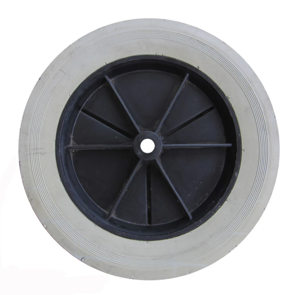 Small 10 inch 4 tyre machinery parts dolly solid baby walker rubber semi pneumatic wheel