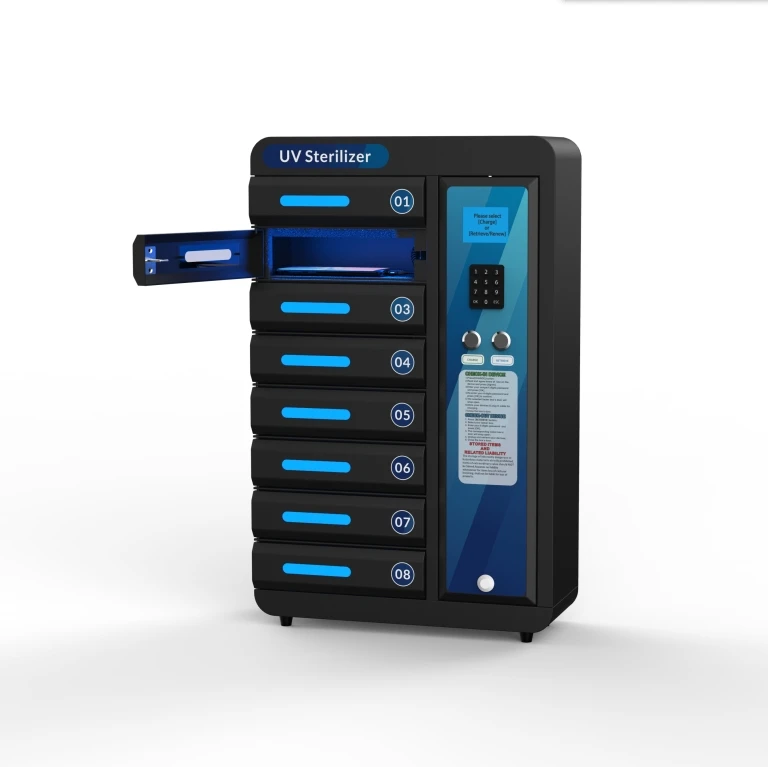 UV-C стерилизатор 8 ячеек шкафчик для зарядки мобильных