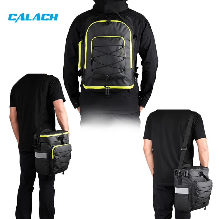 Bicycle pannier bags multifunction 65l bicycle bags for 3-in-1 pannier rack bag large tear-resistant with rain cover reflective