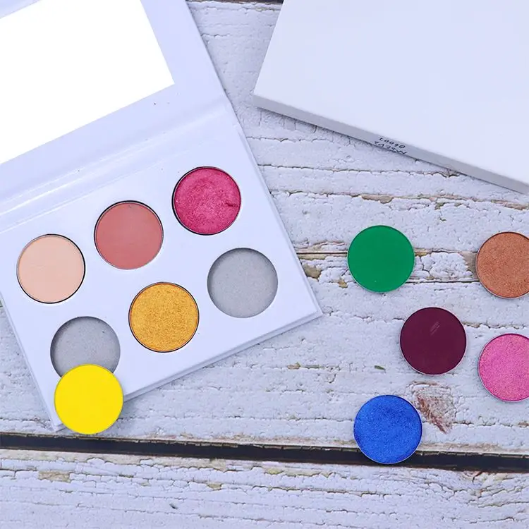 Multichrome Shimmer High Pigment DIY Eyeshadow Pallet Matte Private Label Makeup 6 Colors Single Primer Custom Eyeshadow Palette