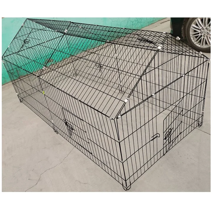 180*75cm Portable Rabbit Guinea Pig Cage / Galvanized Steel Pet Folding Cage Crates