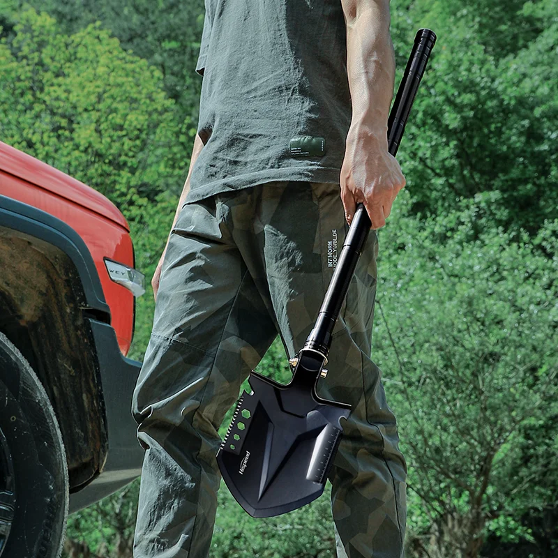 HISPEED Detachable Handle Shovel Camping 6 in 1 Multi-functional Camping Shovel Axe Outdoor Survival Shovel Set