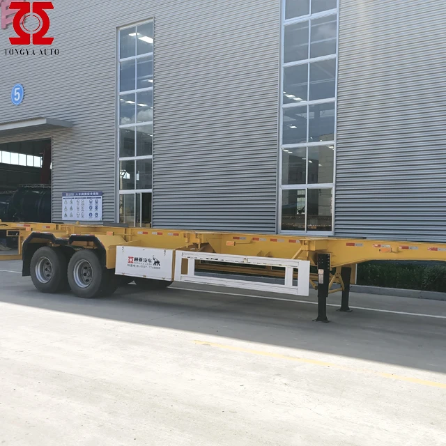 China Manufacture Tongya 2 or 3 Axles Skeleton Truck Trailer with Twist Lock