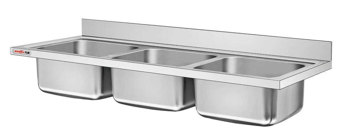 Pakistan Outdoor Commercial Hand Wash Basin Sink Table Top/Customized Stainless Steel Double Kitchen Sink Counter Top Only