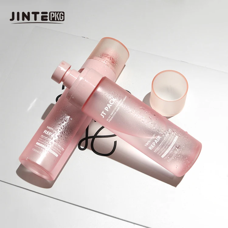 Wholesales Empty 100ml 120ml 150ml  PET Cosmetics Frosted Pink Spray Bottle Perfumes Liquid  4OZ 5OZ Bottle with Mist spray