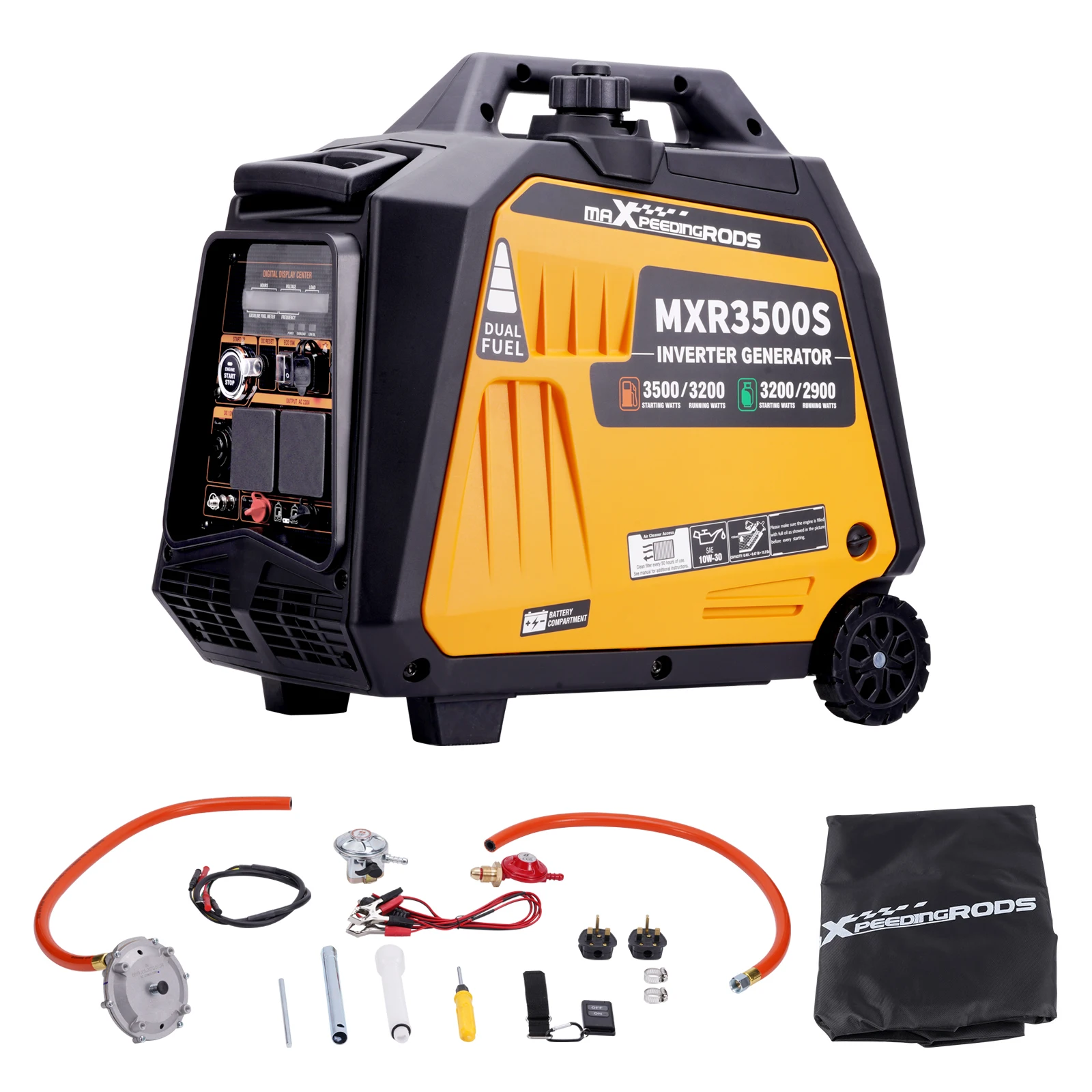 maXpeedingrods 3000W Petrol/Propane(LPG)  Generator Inverter Pure AC Power 4-Stroke Engine For garden