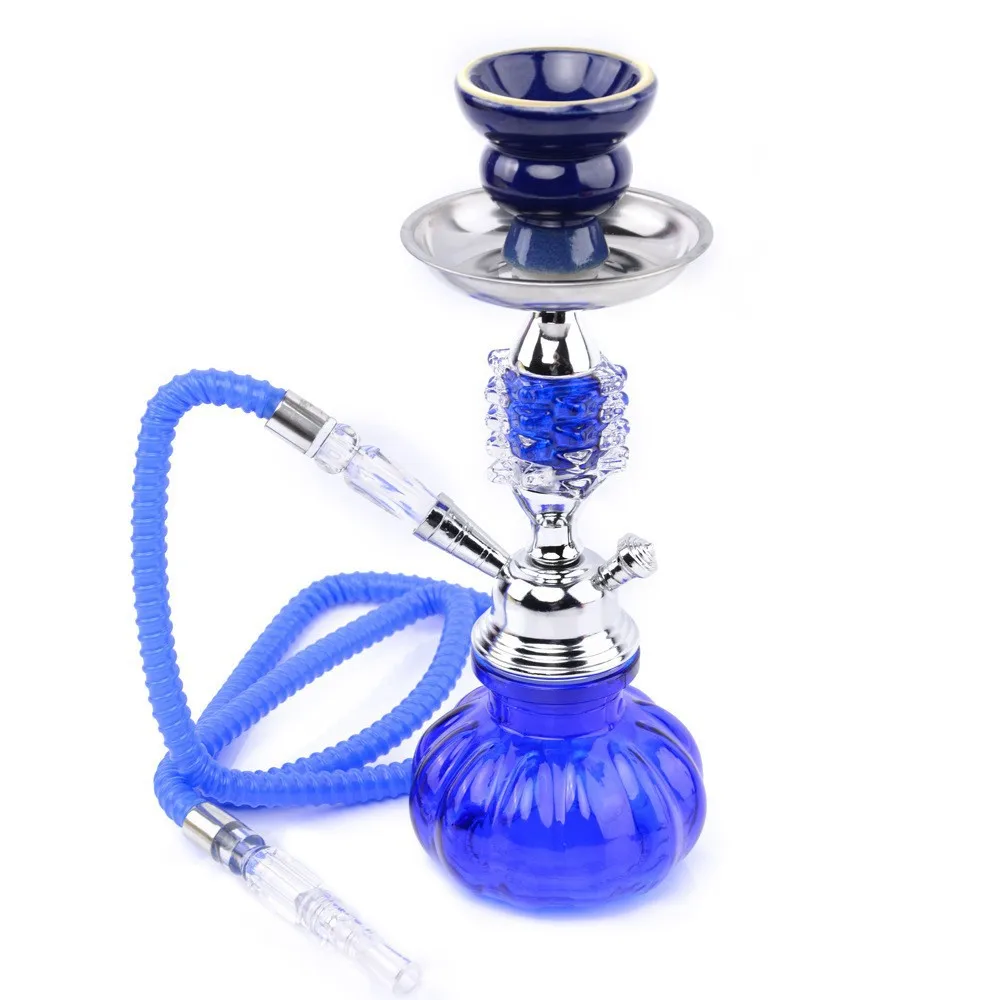 Small black single pipe crystal glass pipe Arabian shisha full set of household KTV single hookah