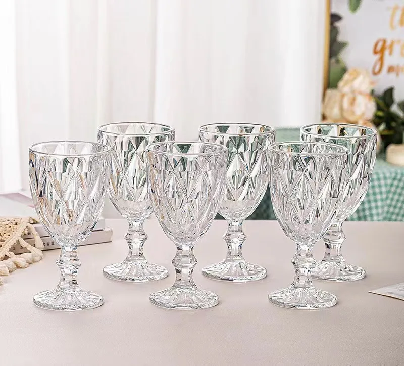 Stained glass wine glasses European Nordic thickened goblet vintage wine glasses wine set