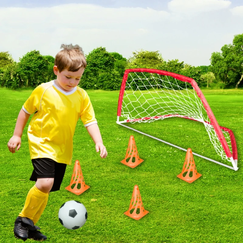 2 in 1 Soccer goal set with agility cone and soccer ball soccer training equipment for kids