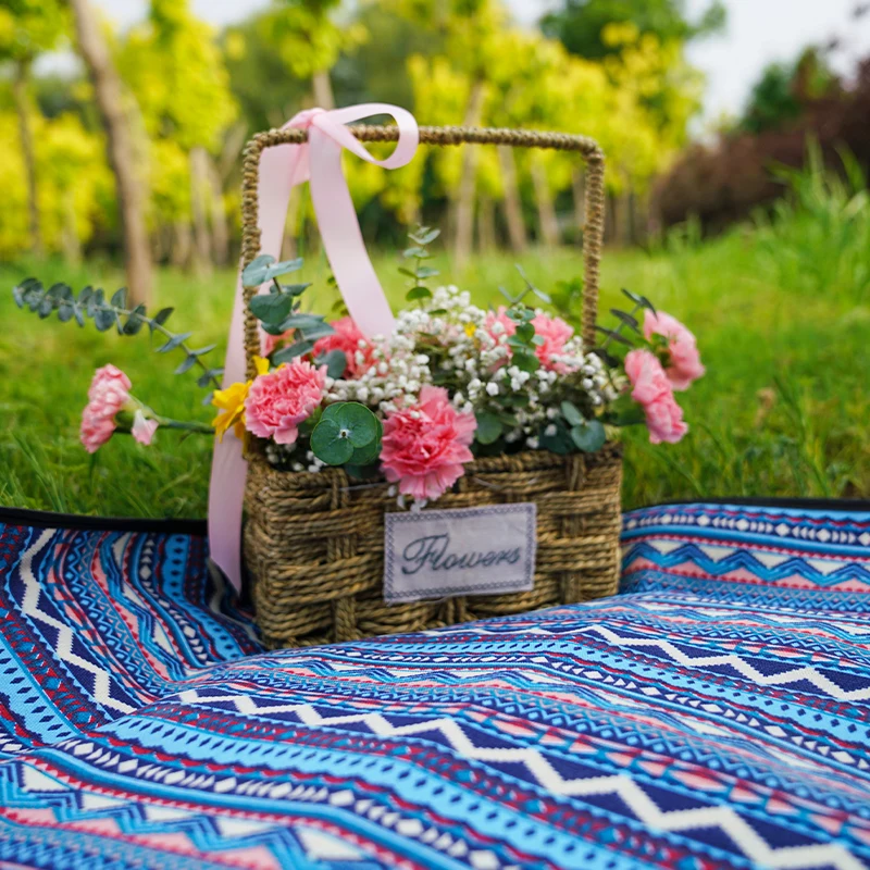 Custom Logo grass outing outdoor hiking camping beach picnic mat blanket waterproof outdoor