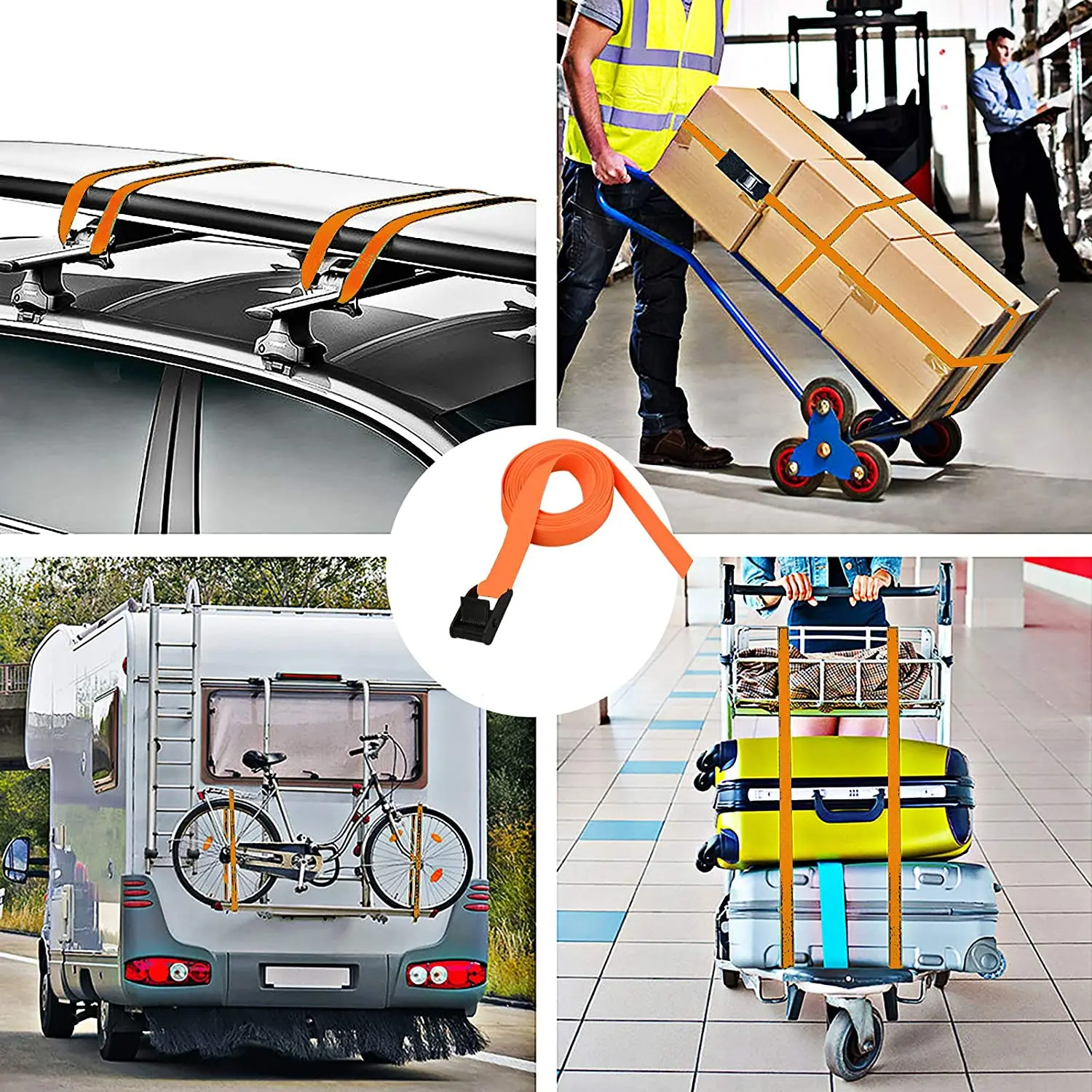 Sourcing Map Tie Down Strap Cam Buckle Lashing Strap Load Polypropylene for Moving Securing Cargo