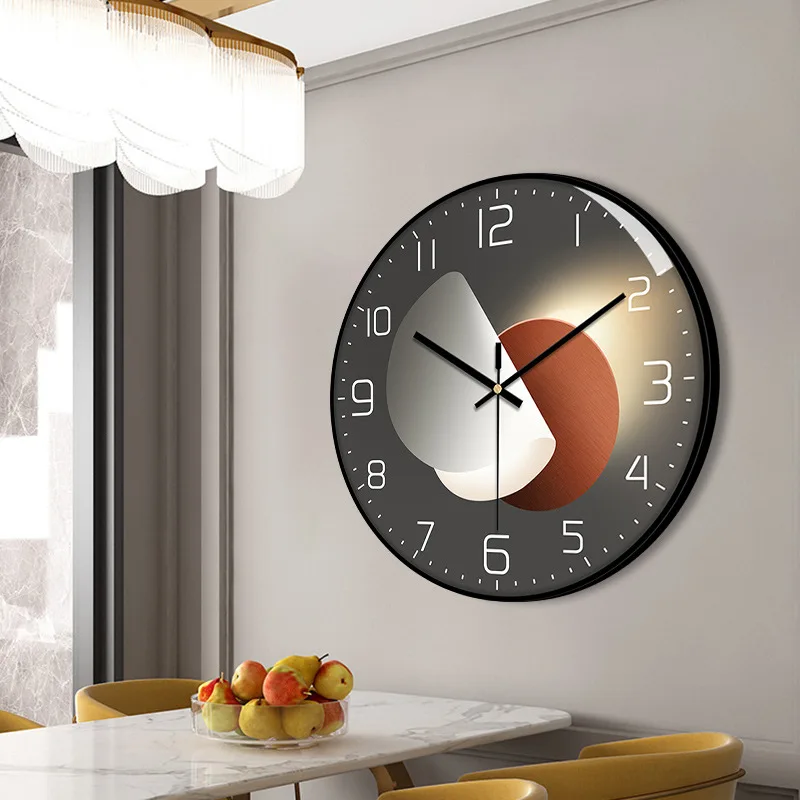 40Cm Large Wall Clock Art Light Arched Glass Adhesive Silent Timepiece For Children Bedroom Living Room Decor Home Horloge Mural