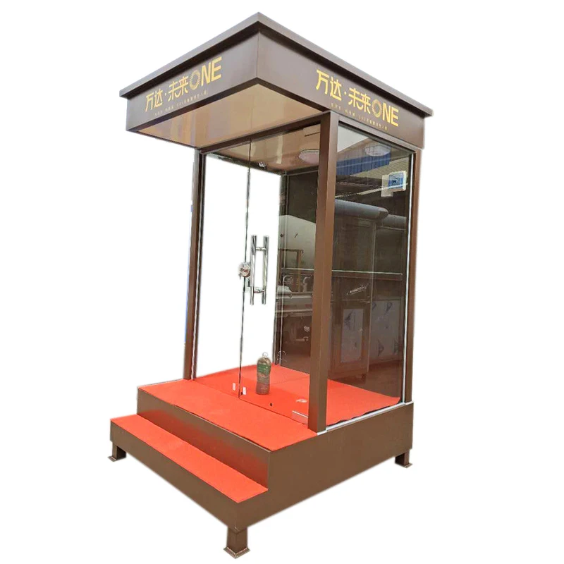 Modern minimalist stainless steel welcome kiosk box for hotel company celebration
