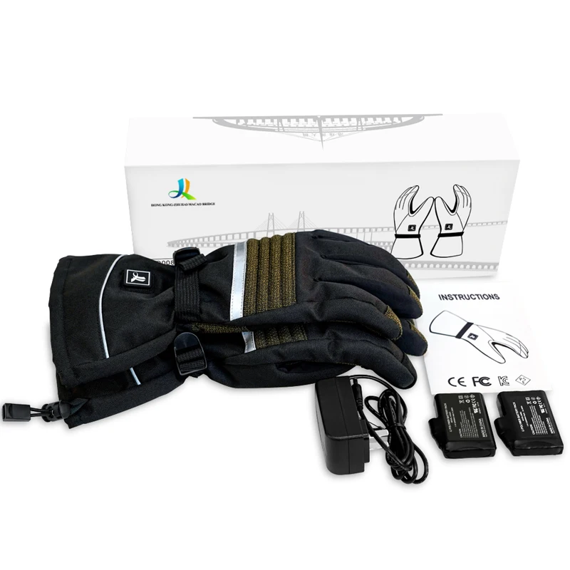 Savior Winter Riding Sport Rechargeable Battery Soft Shell Anti Slip Heated Motorcycle Gloves Leather Motorcycle Racing Gloves