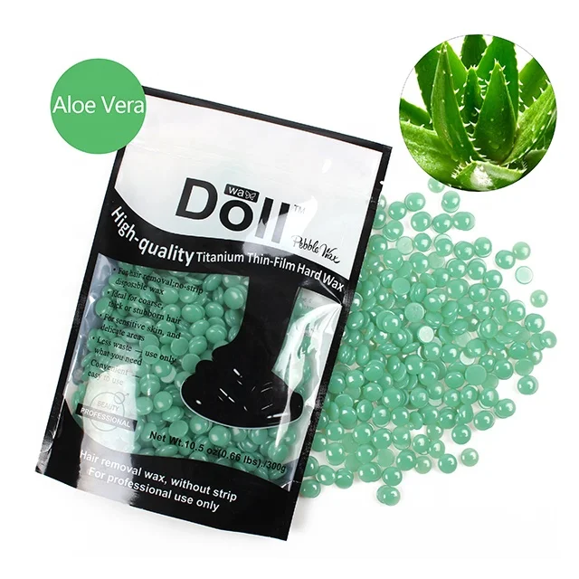 300g aloe Wax Beads Hard Solid Beans  Granules Hot Film Waxing Beads for Body  Hair Removal depilatory wax beans
