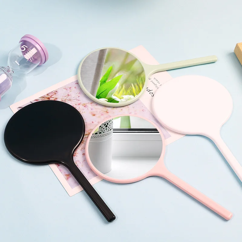 SAIYII New Promotion Ginkgo Leaf Shaped Plastic Handheld Mirror Small Vanity Round Compact Hand Mirror With Custom LOGO as Gifts