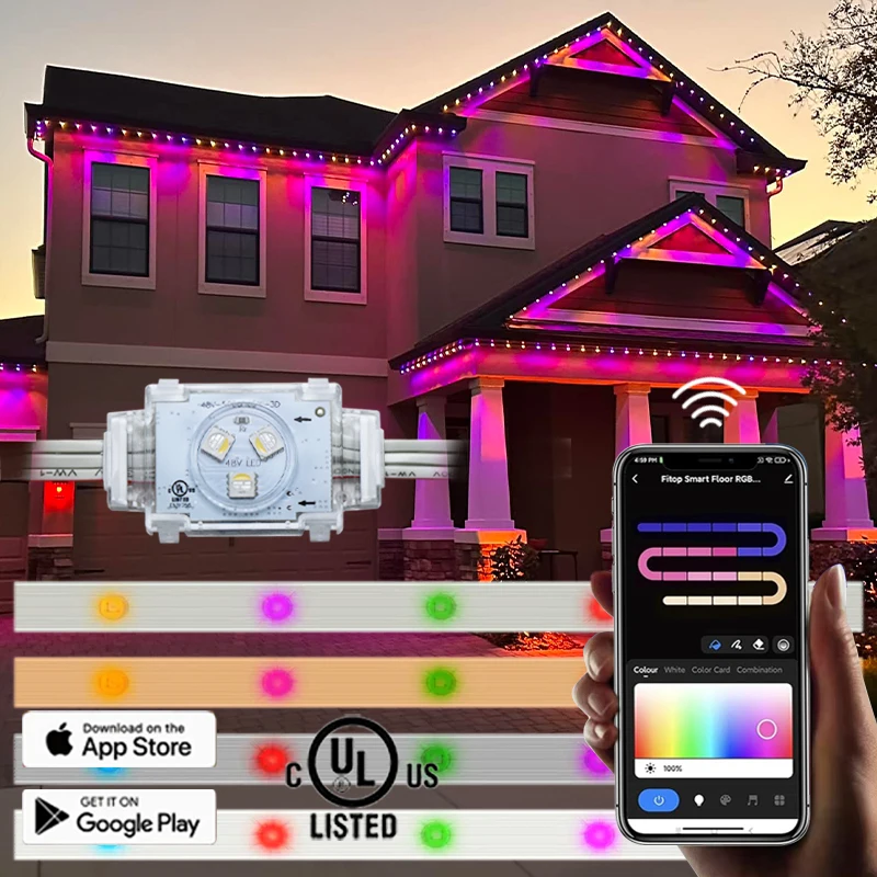 Outdoor Permanent Lighting With 3 Ft Tracks Led Pixels Christmas Point Lights Ball Led