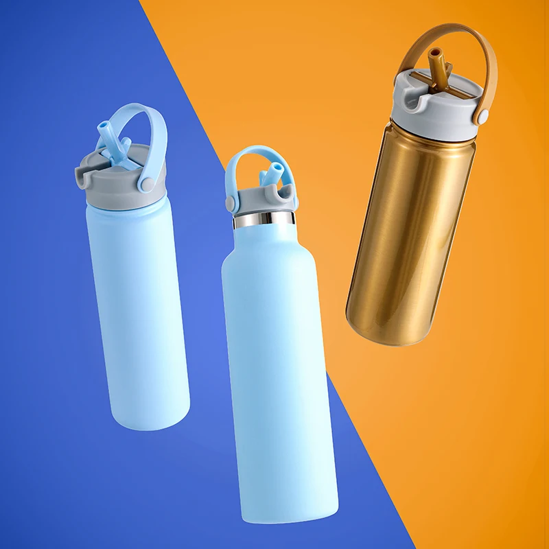 Custom Branded Logo Vacuum Insulated Stainless Steel BPA FREE SPORT Water Bottle With Flex Sip Lid