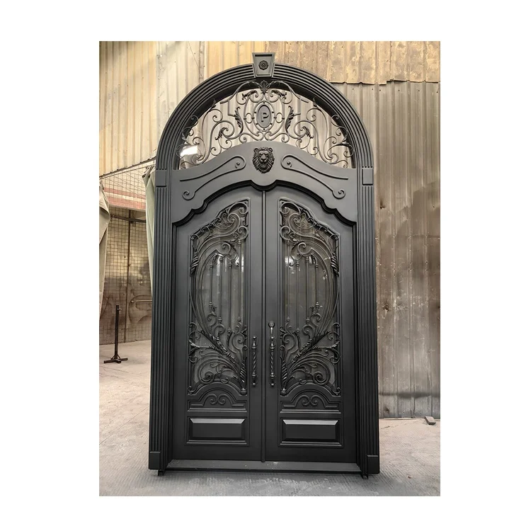 Entry Doors Wrought Container Design Closet 3 Cnc Aluminum Rough Shanghai 42X96 in Algeria Forged Decoration Swing Iron Door