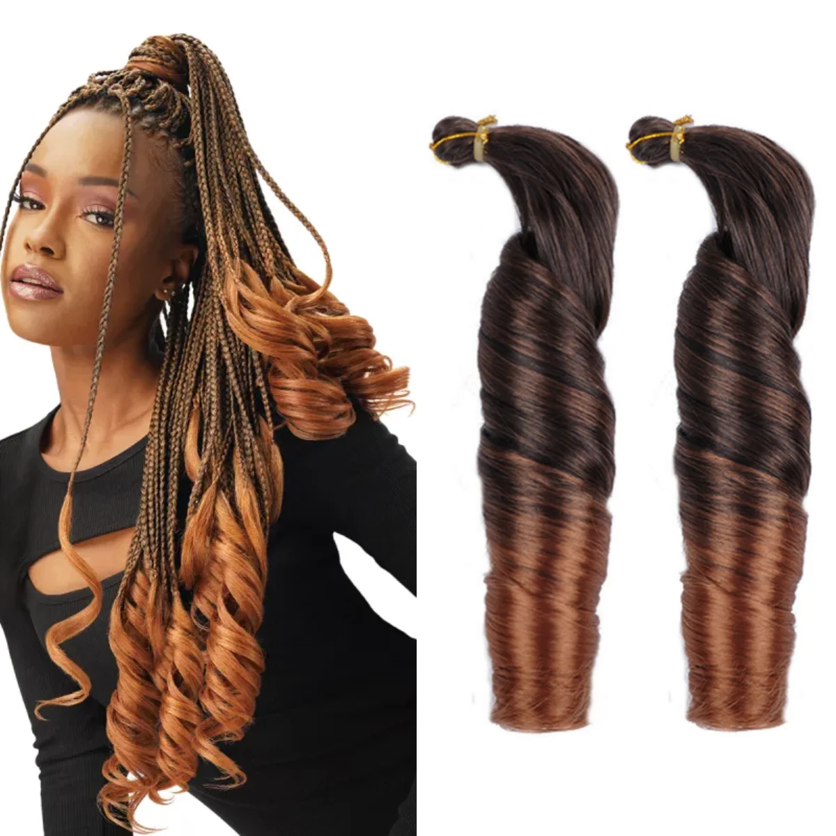Factory Price Shiny Silky Spiral French Curly Synthetic Braiding Hair Wave Braiding Hair
