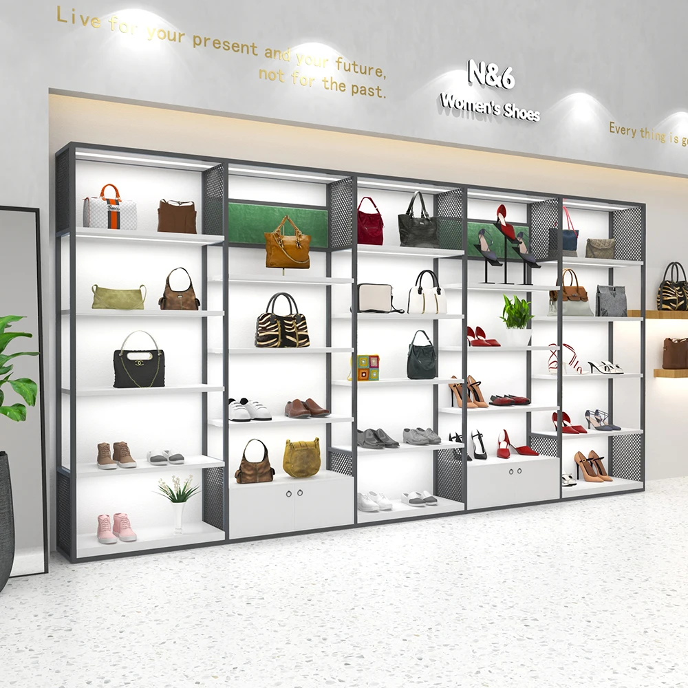 wooden supermarket shopping sunglasses cosmetic display shelf shoe store zipper bag handbags display storage holder racks stand