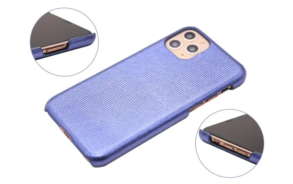 New Material Diamond Grain Genuine Leather For Iphone Case Phone Cover Case