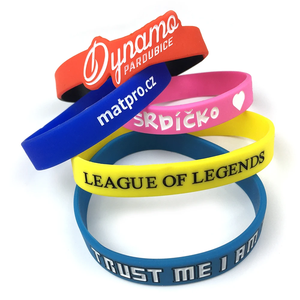Custom Personalized Ink Injected Wrist Band Rubber Bracelet Custom Logo Silicone Wristband
