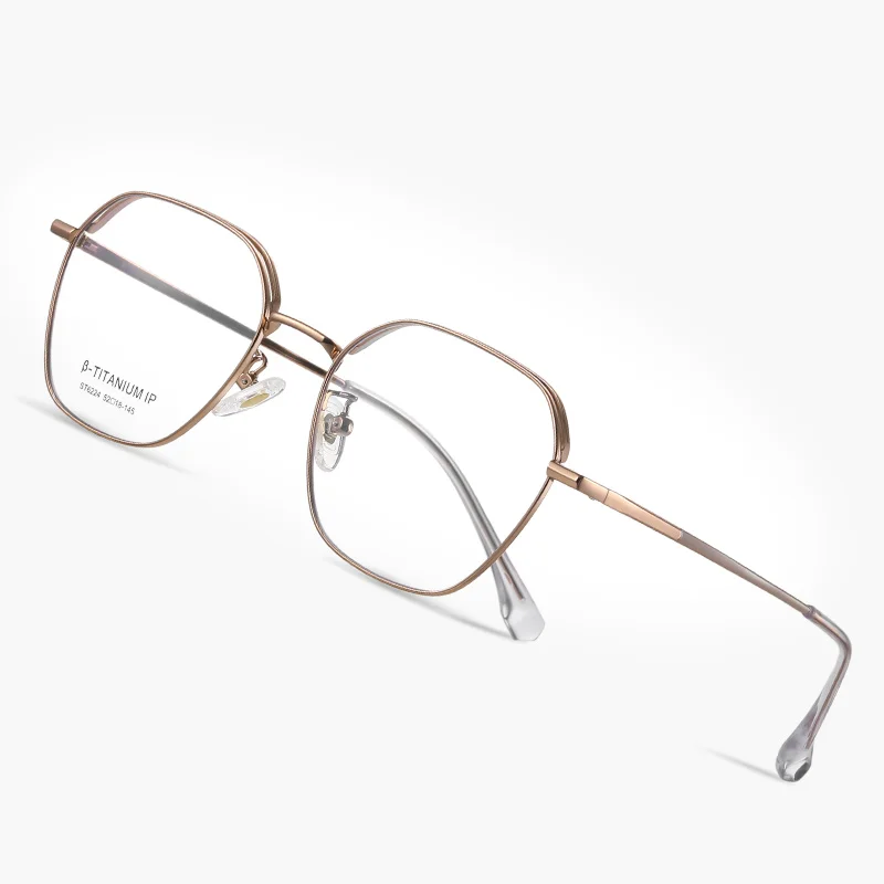ST6224 Custom Logo Ultra-light Titanium Eyeglasses Square Optical Frame Business Style Glasses Metal Eyeglasses