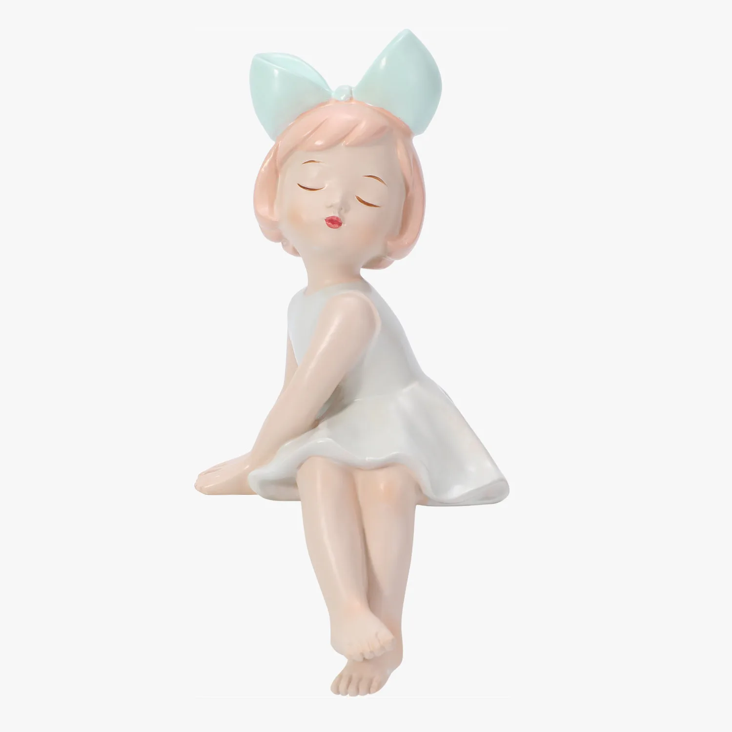 Полирезиновая посуда, красивая полимерная скульптура сидящей девушки для дома, декоративные подарки на день рождения для дома или девочки