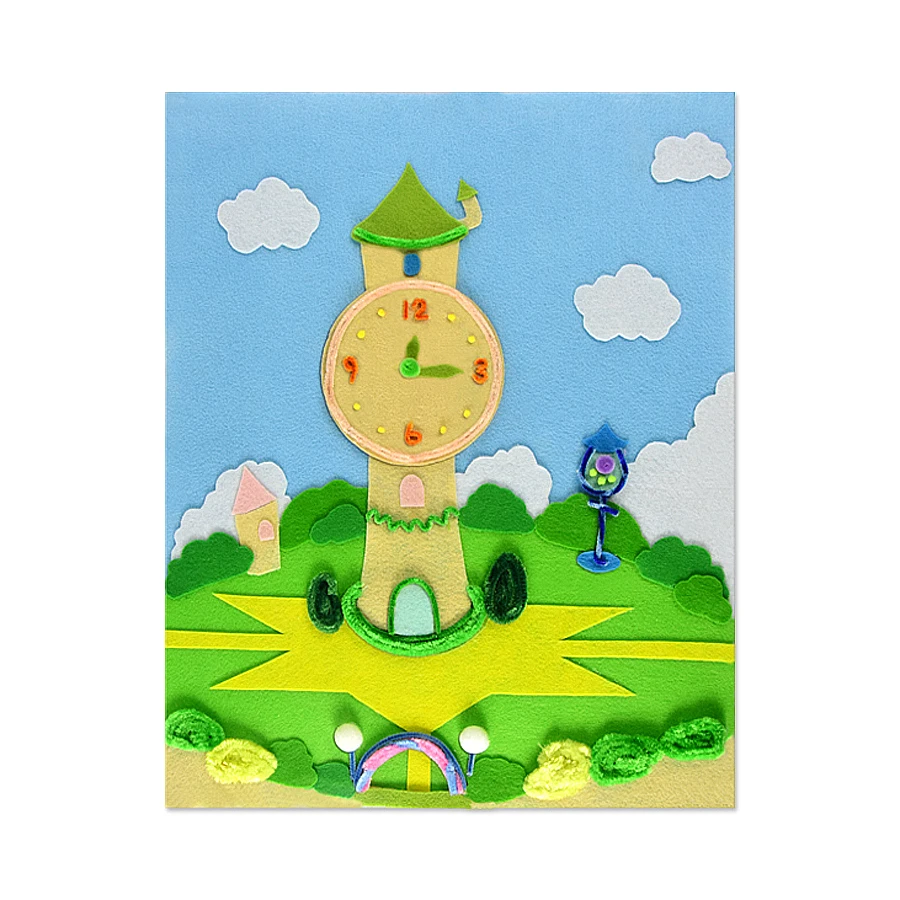 
Cute DIY Felt Fabric Handmade 3D Sticker Puzzle Art Crafts Kit Kindergarten Preshool Baby Educational Toys 