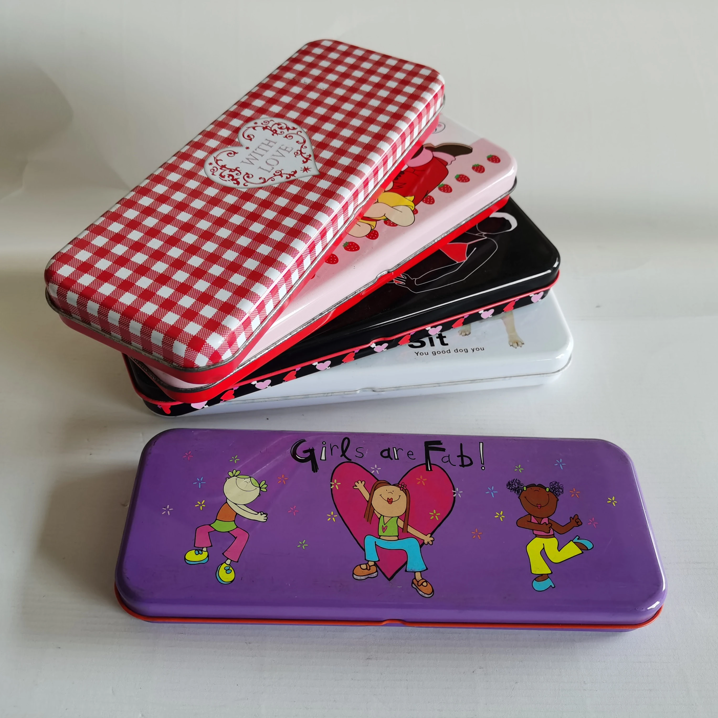 Customizable Tinplate Can for Food with Hinge Lid Container for Candy & Cosmetics Pencil box Food Grade Coating Printed Logo