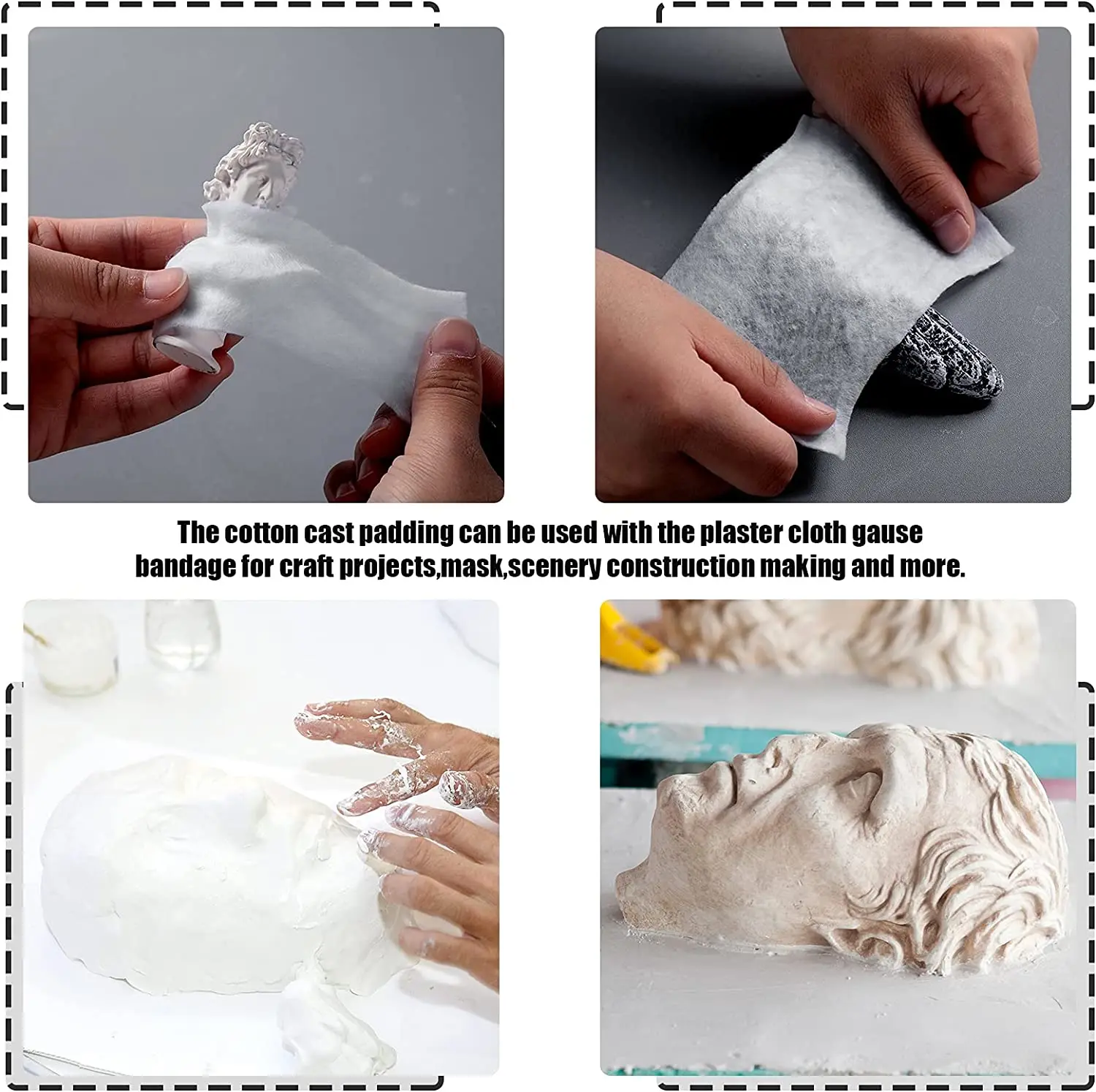 12 Rolls Cast Padding Undercast Padding Roll Wraps Cast Padding Use with Soft Plaster Cloth Gauze Bandage (2 Inch)