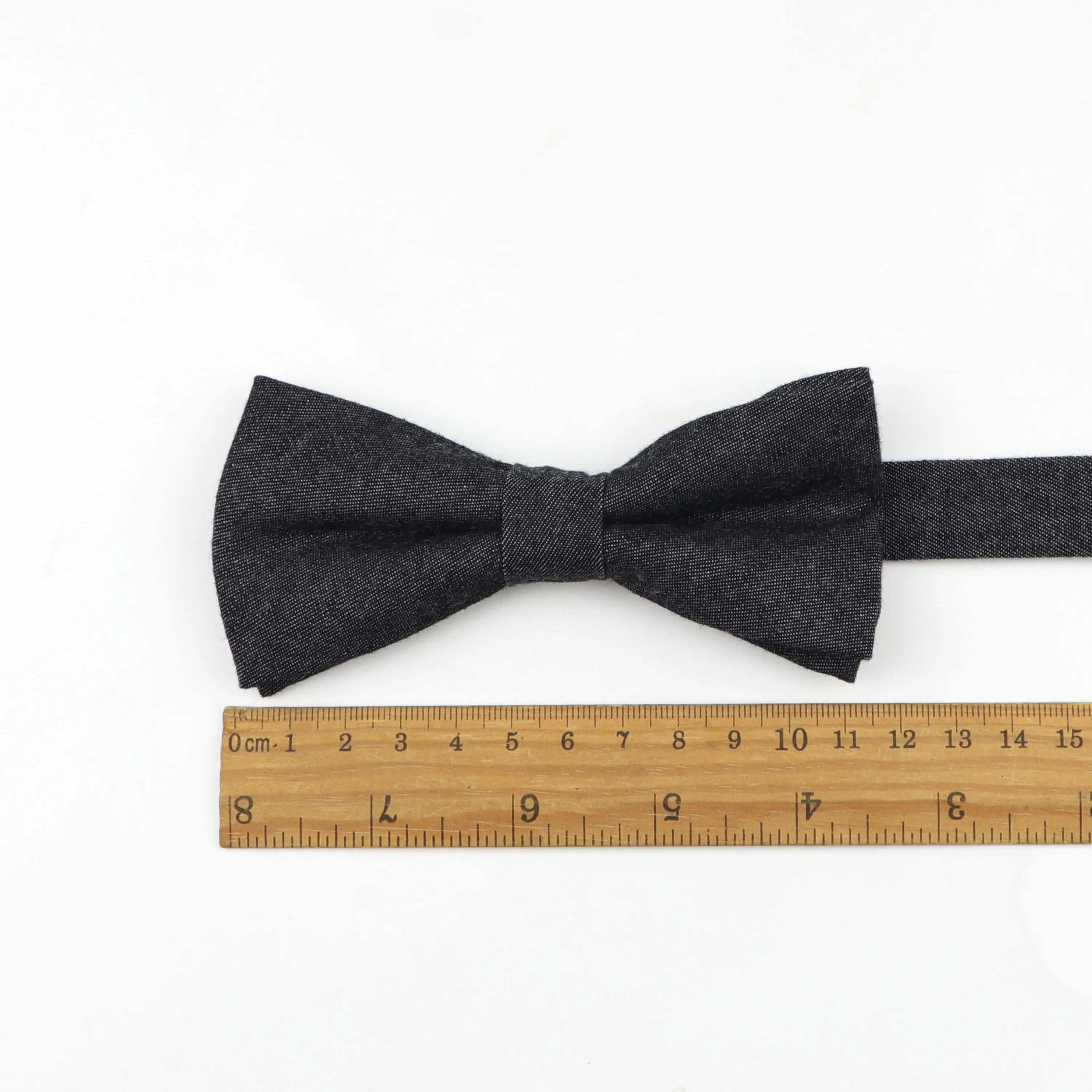 Solid Color Cotton Bow Tie Flexible Denim Bowtie Smooth Necktie Soft Butterfly Decorative Pattern Ties