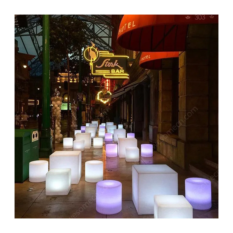 20' inches Illuminated Plexi Cube End Table For Event Furniture  (Cb400)