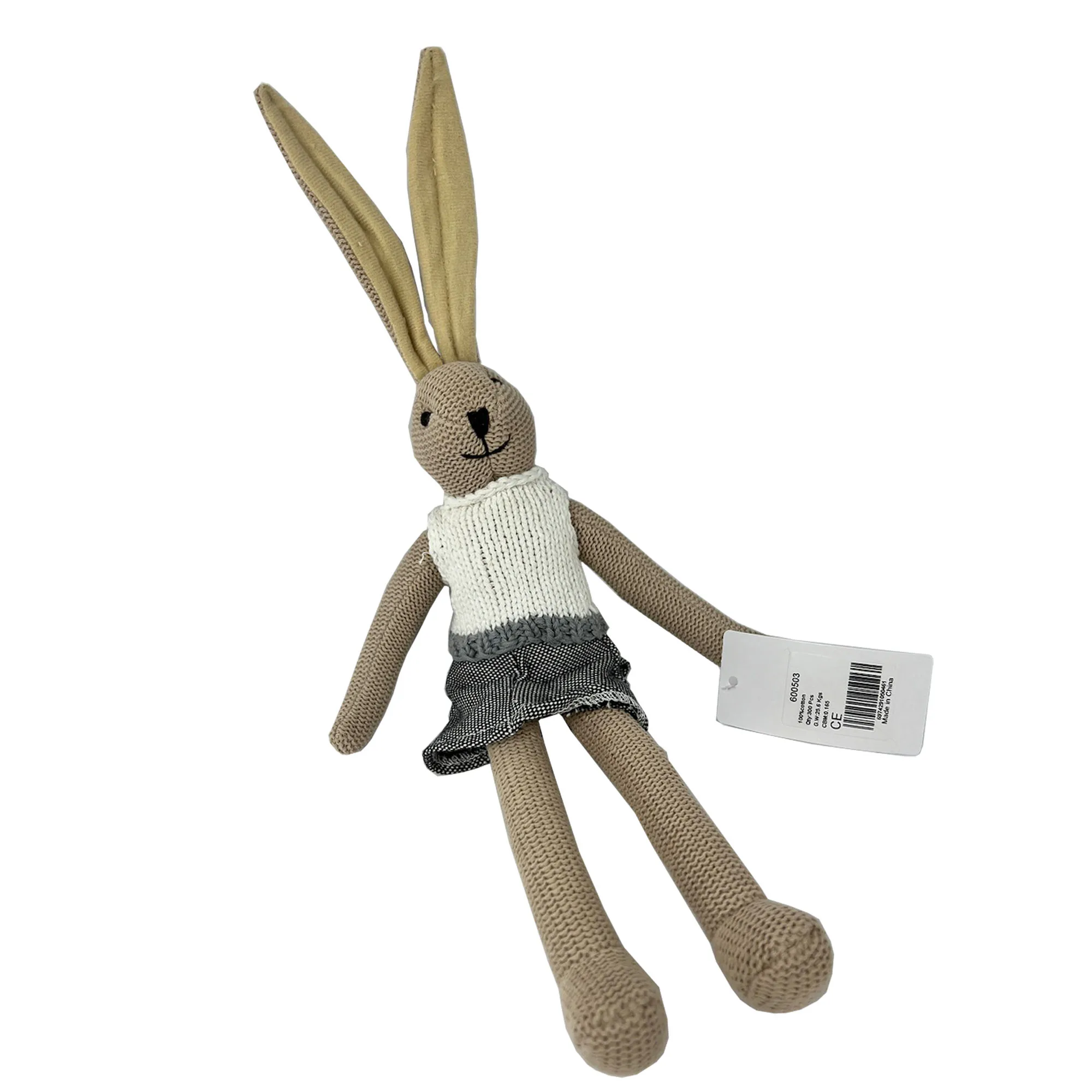 Wholesale 30cm Knitted Rabbits Long Hair Crochet Animal toys handmade amigurumi bunny plush toys Baby White Sweater Doll Rabbit