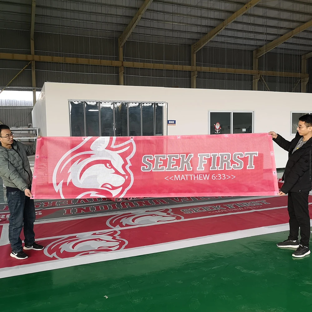 Custom print outdoor business sports logo sublimation digital printing service flex vinyl pvc mesh sign banners manufacturers