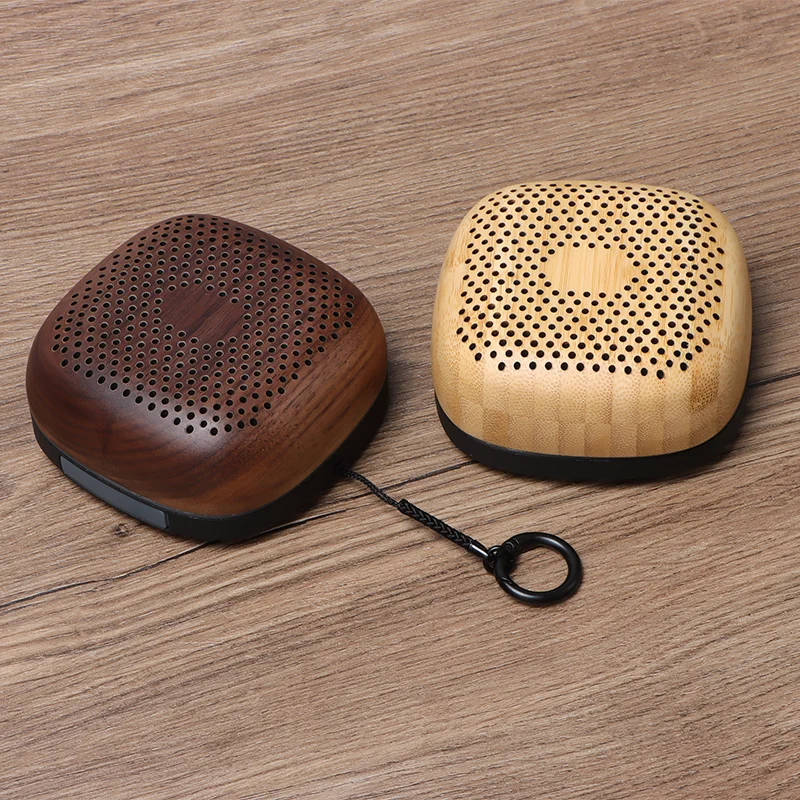 
Amazon Top Seller Portable Hamburger Natural Real Wood Music Speaker Loud Mini Blutooth Speakers With LED Lamp 